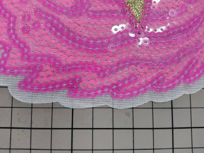 Hot Pink Tiger Sequin Mascot Iron On Patch