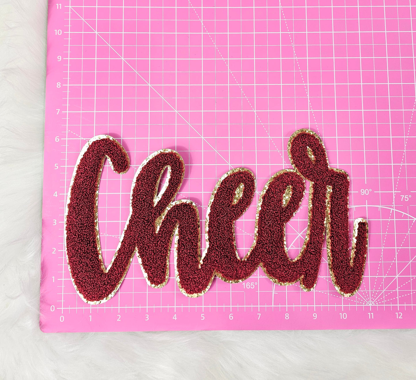 Cursive Cheer Chenille Large Iron-on Patch