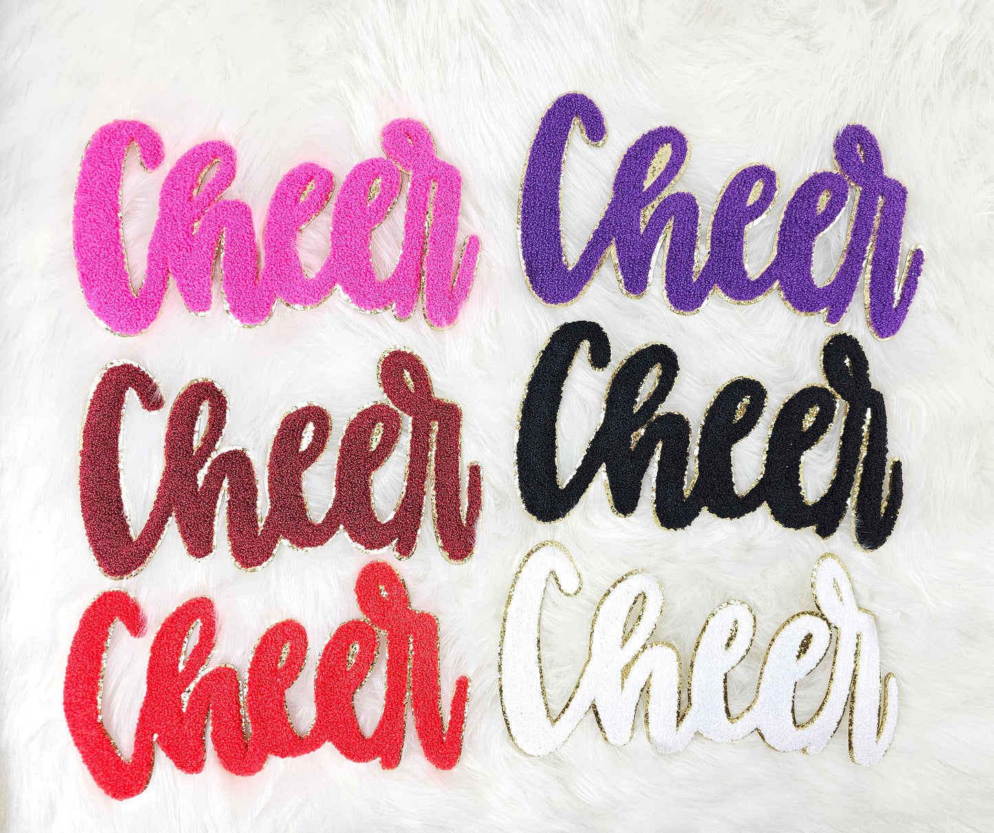 Large Cursive Cheer Chenille Iron-on Patch