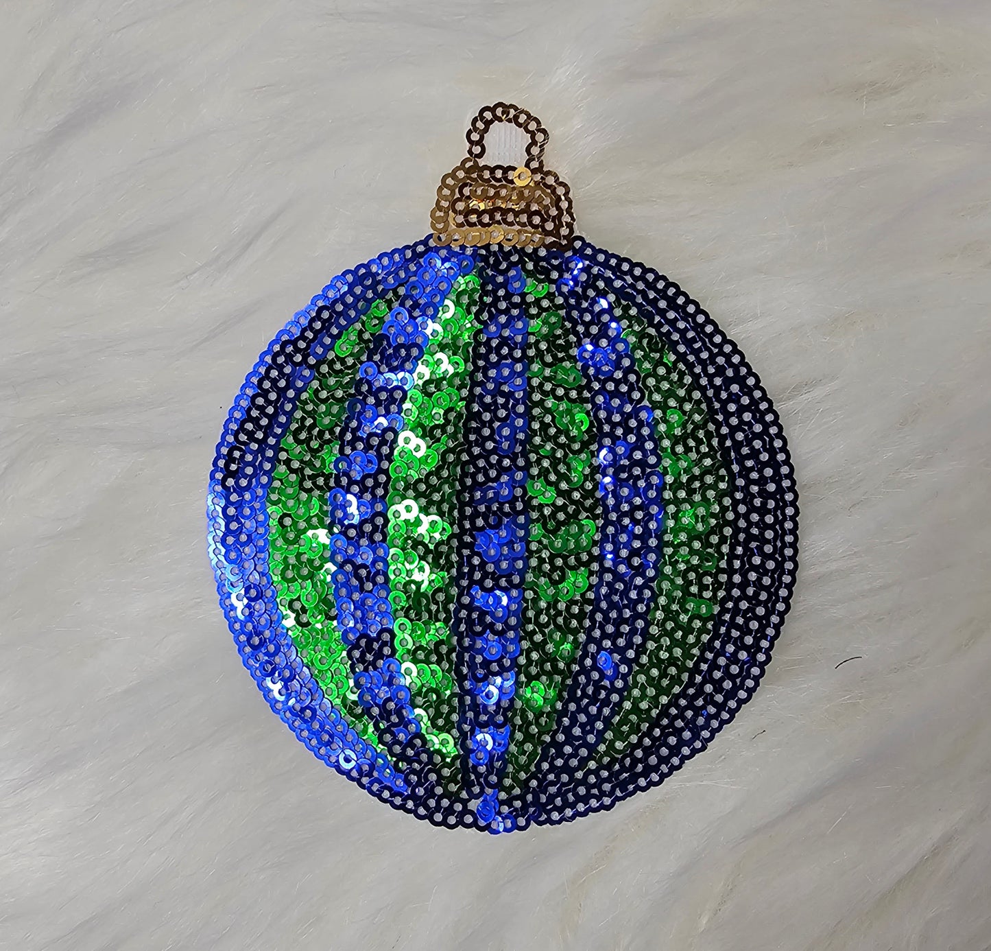 Sequin Christmas Ornament Bulb Embroidery Iron On Patch
