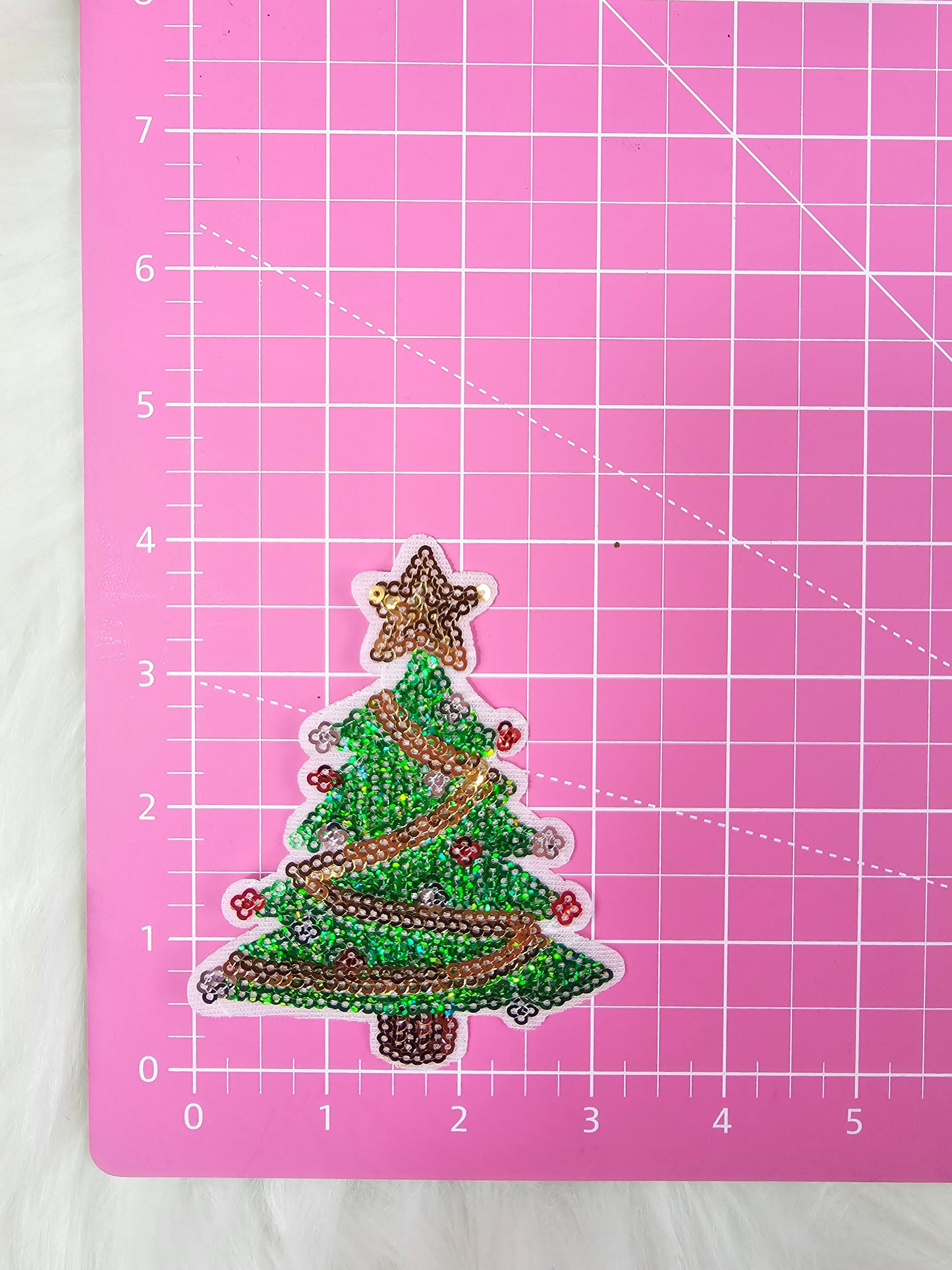 Christmas Tree Sequin Embroidery Iron On Patch