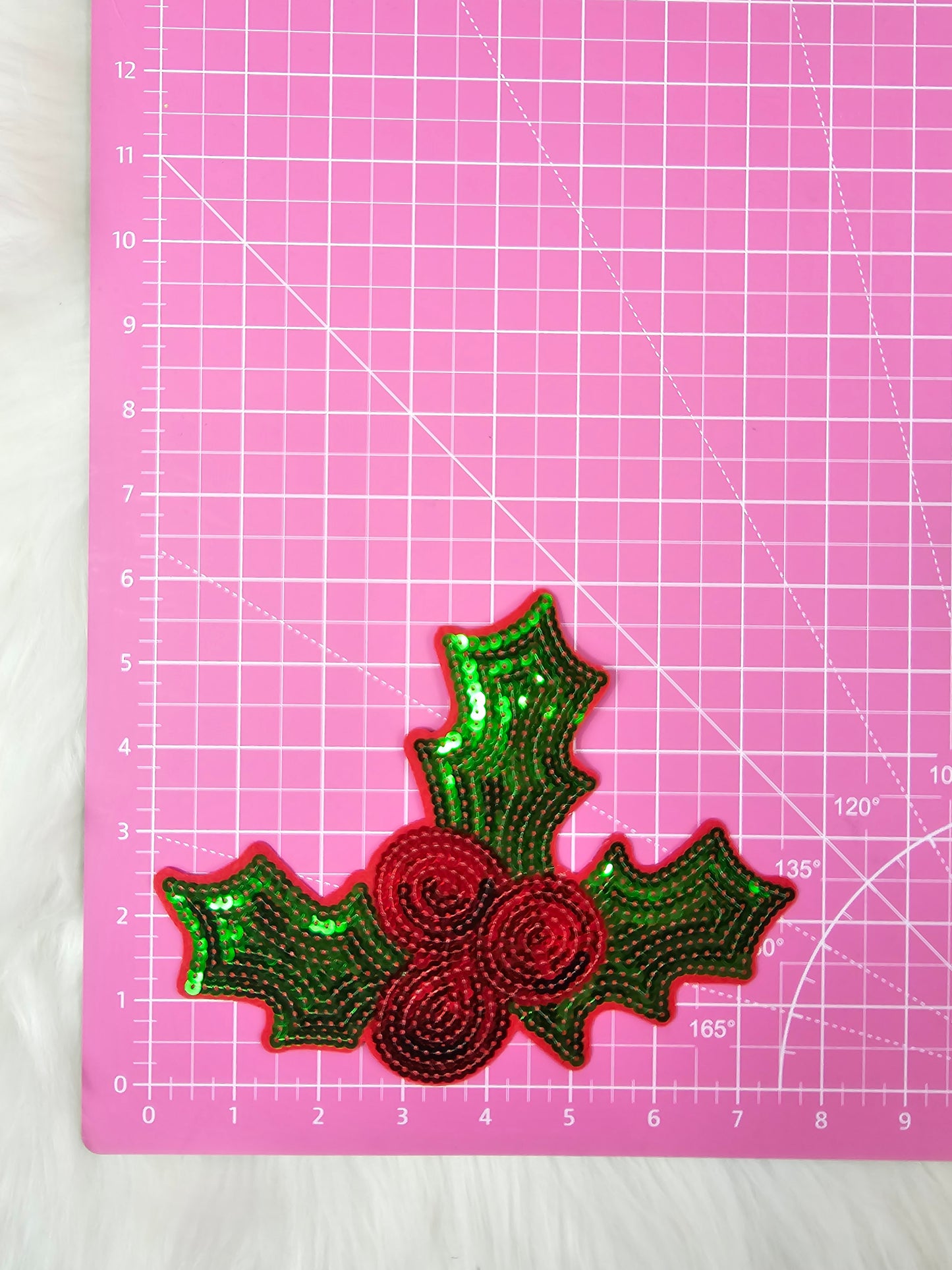 Mistletoe Holly Sequin Iron On Patch