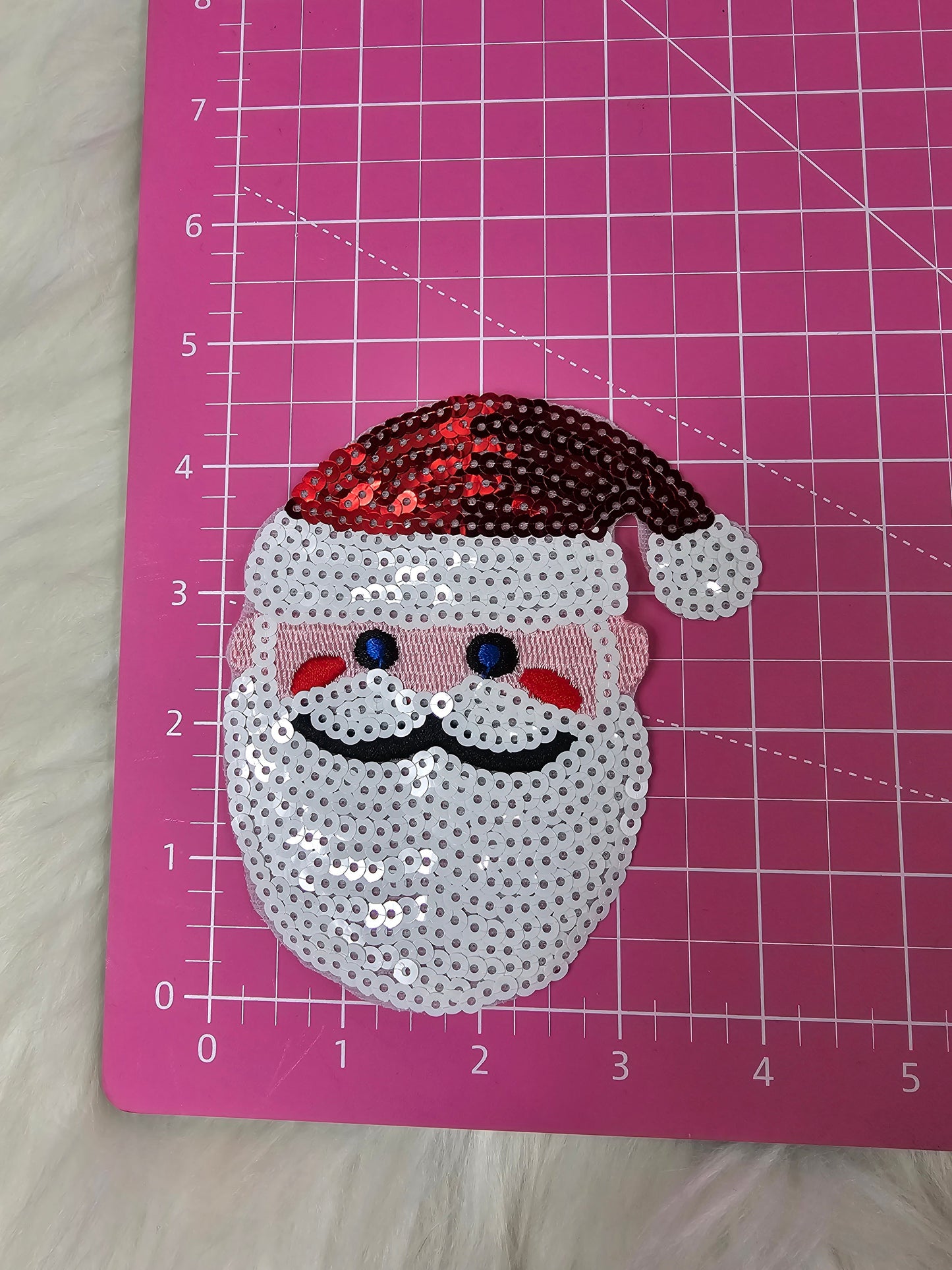 Santa Sequin Embroidery Iron On Patch