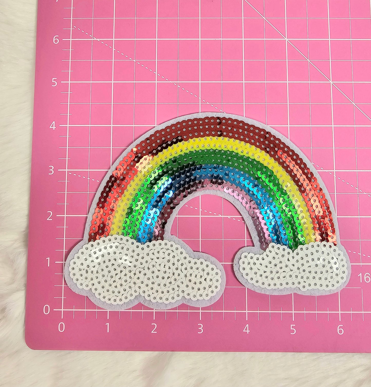 Sequin Rainbow Iron On Patch