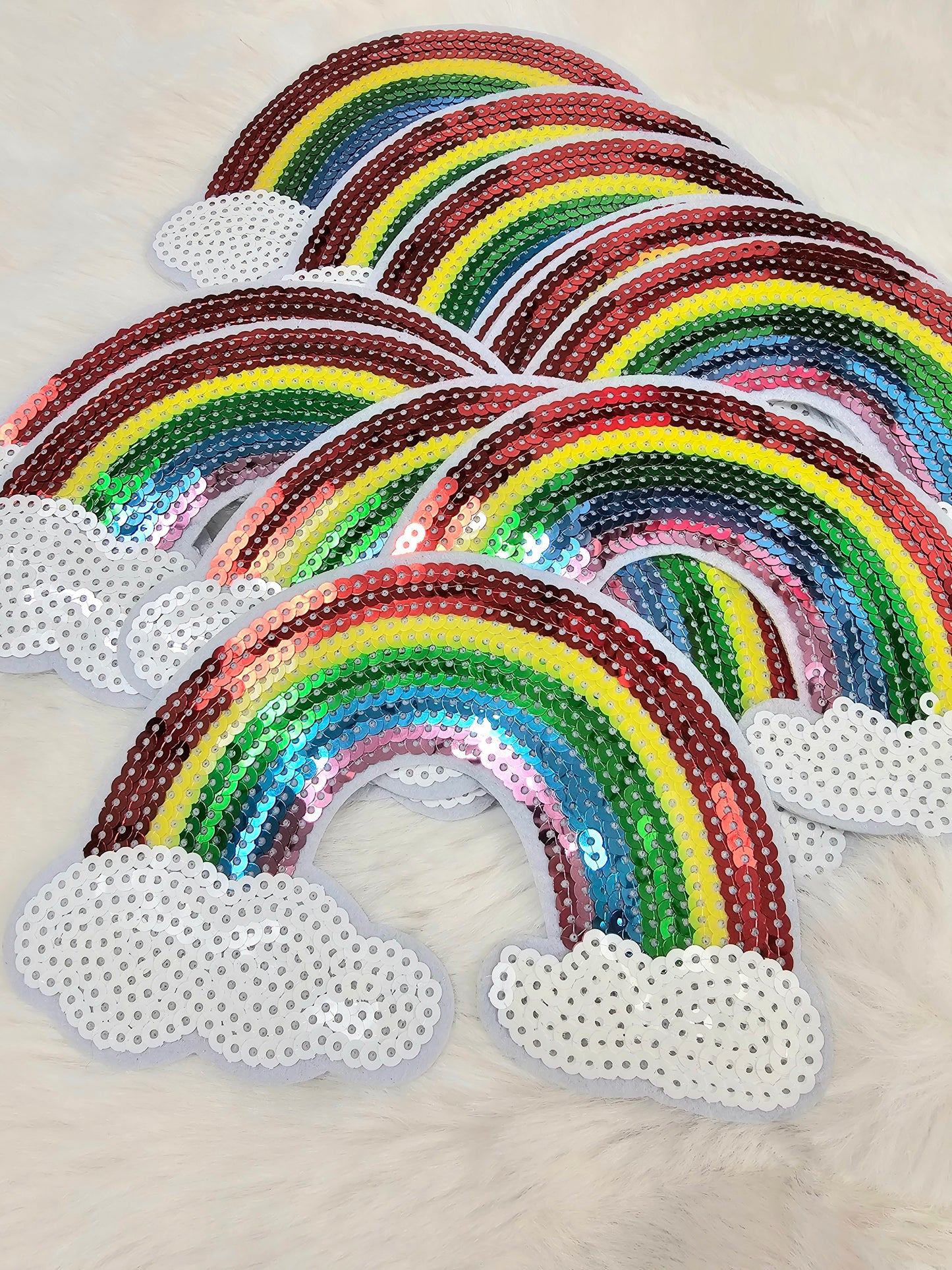Sequin Rainbow Iron On Patch