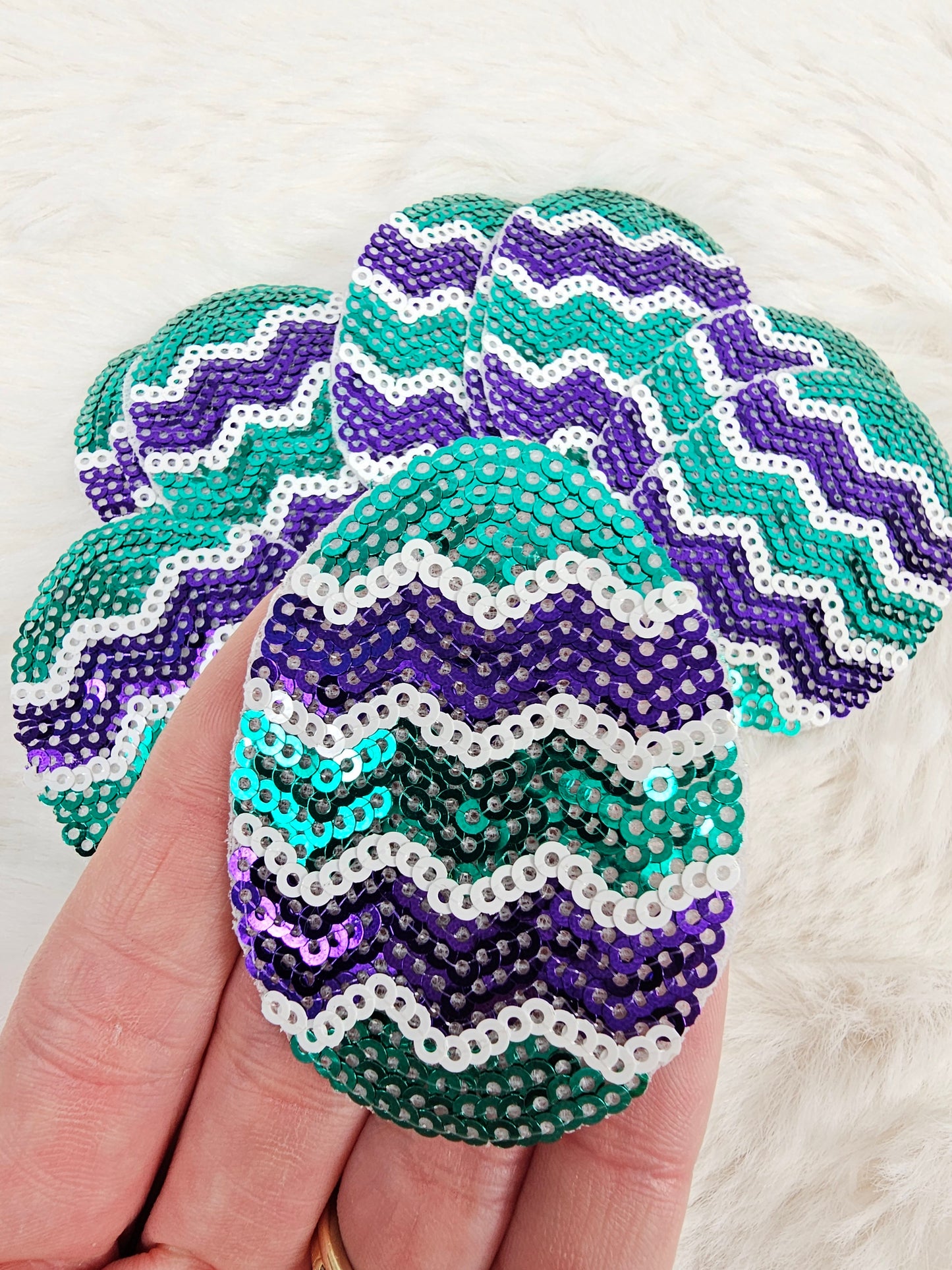 Easter Egg Sequin Iron On Patch