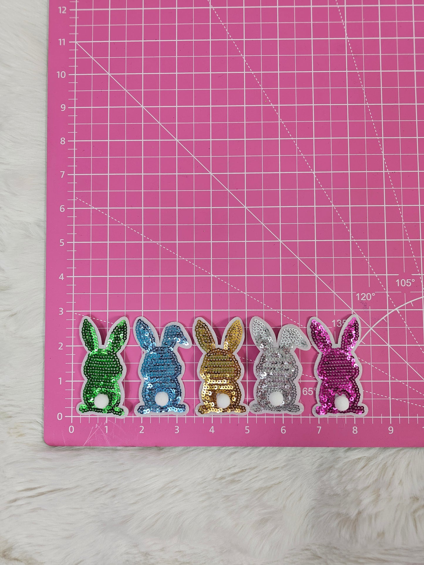 Sequin Easter Bunny Iron On Patch