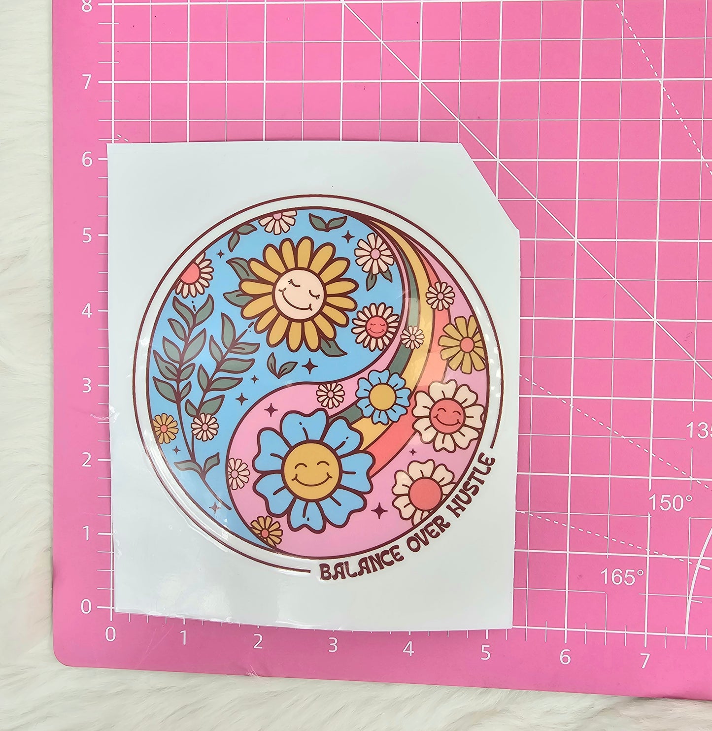 Balance over Hustle Yin and Yang UV Transfer