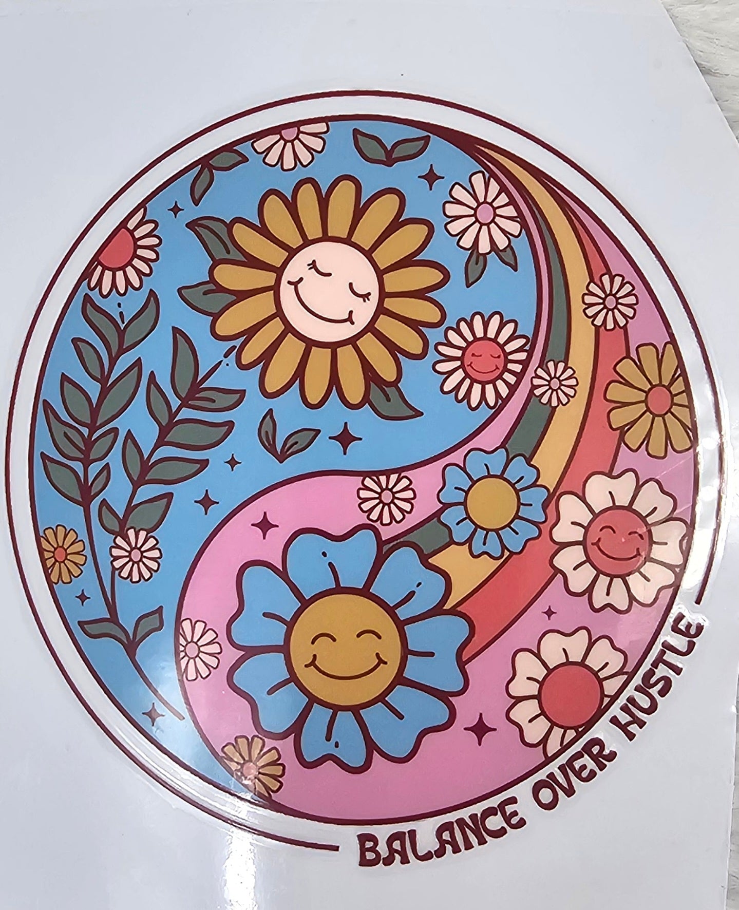 Balance over Hustle Yin and Yang UV Transfer