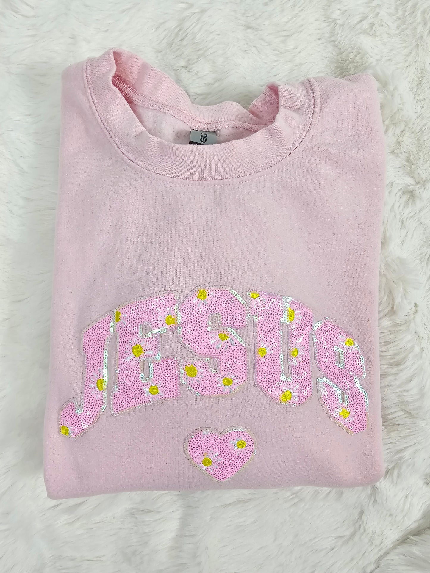 Sequin Jesus Crewneck by Pretty Preppy Co.