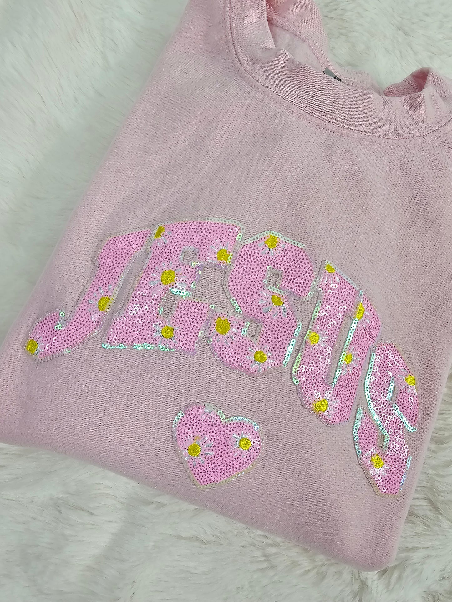 Sequin Jesus Crewneck by Pretty Preppy Co.