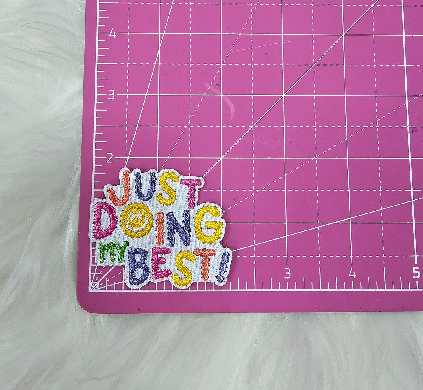 Just Doing My Best Smile Embroidery Iron On Patch