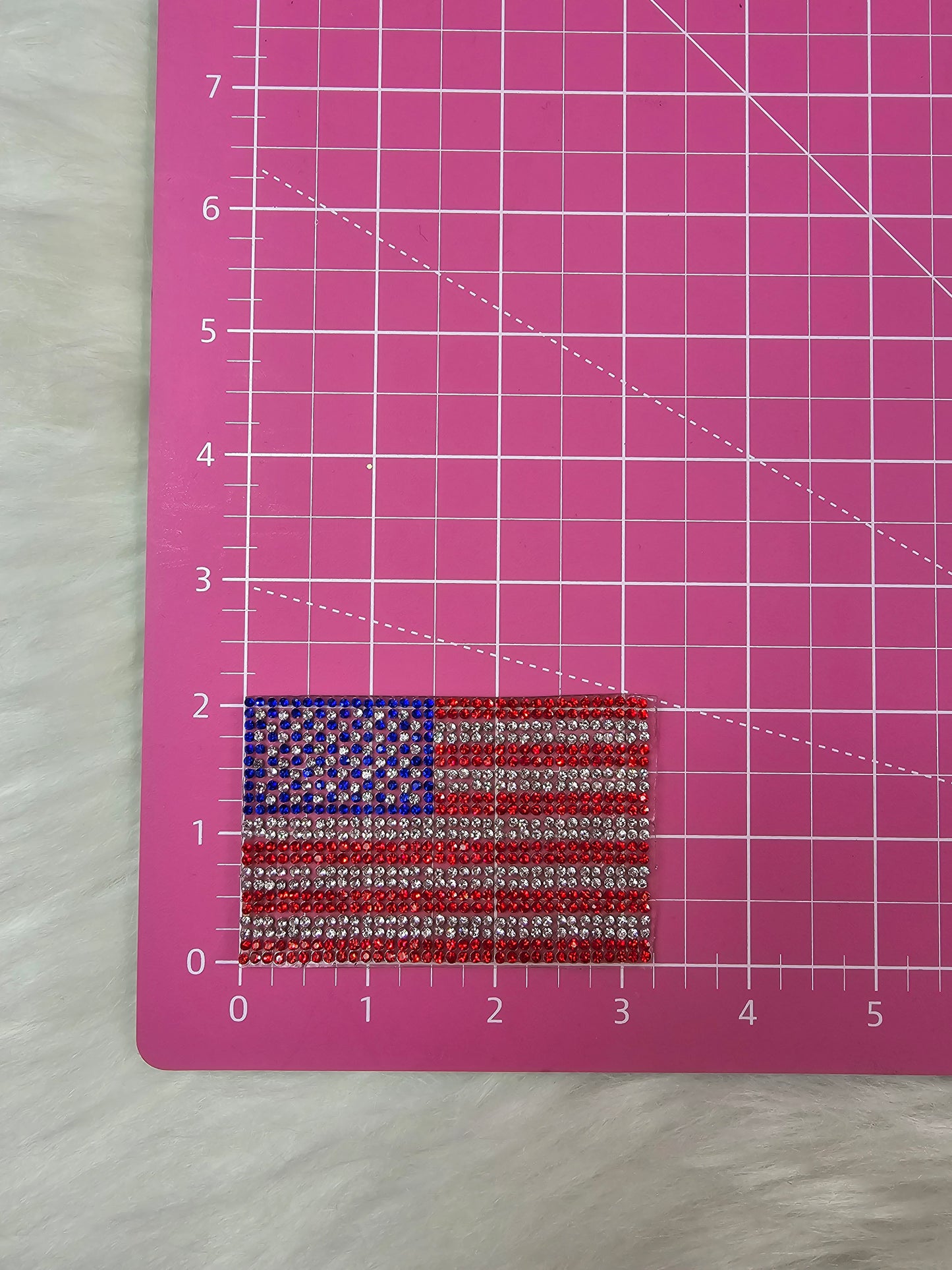 Rhinestone USA American Flag Iron-on Patch
