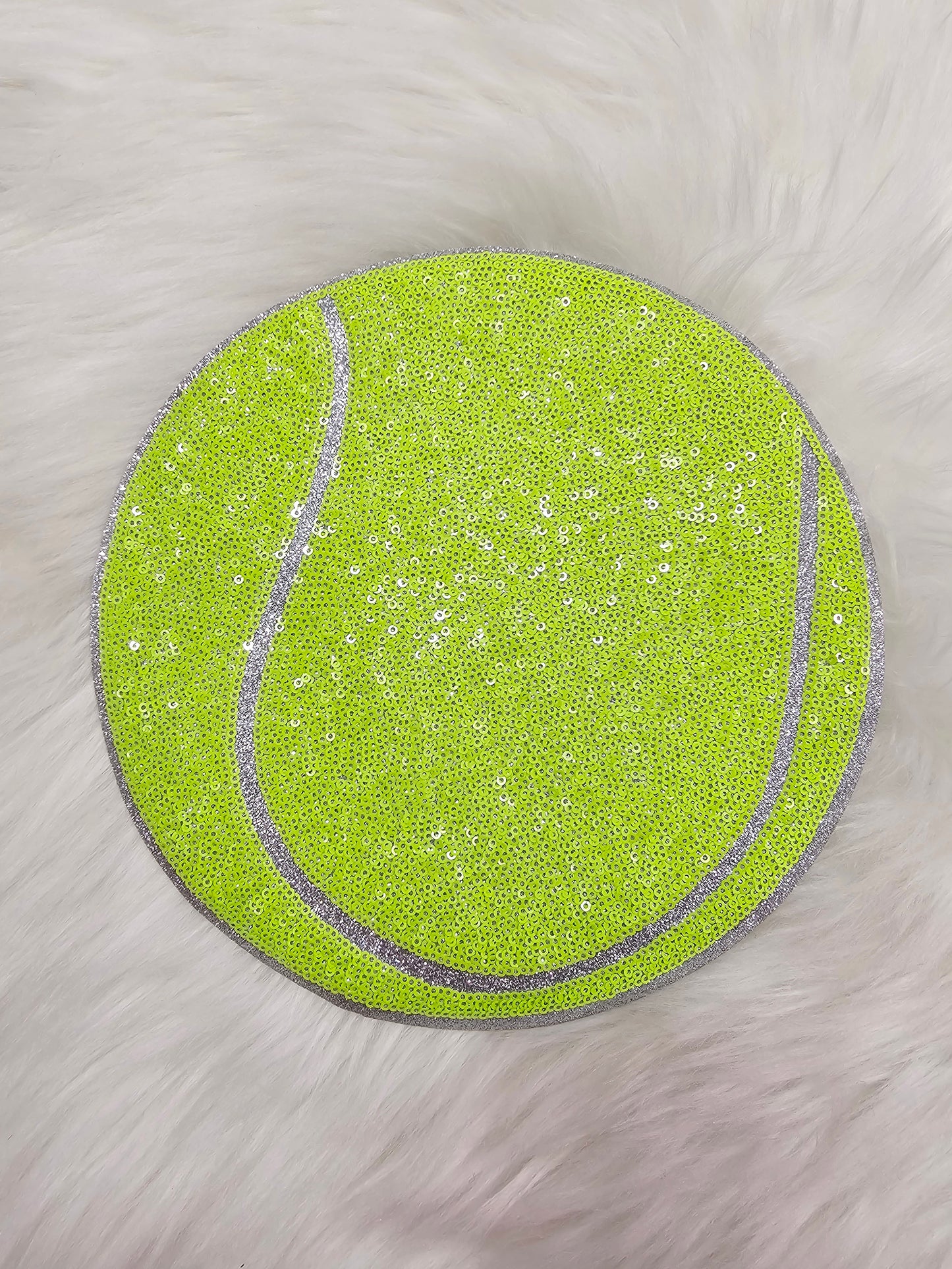 Large Sequin Tennis Ball Iron On Patch