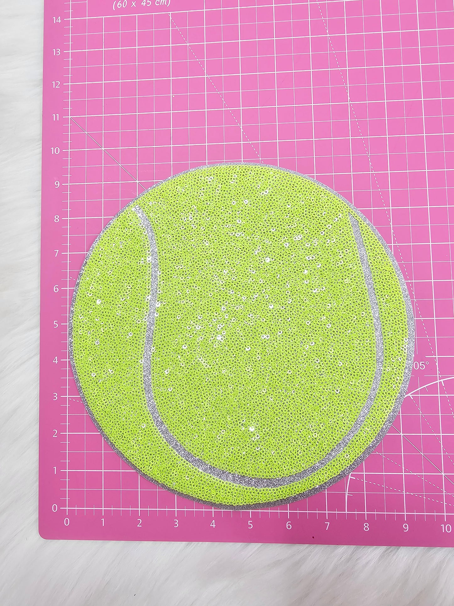 Large Sequin Tennis Ball Glitter Iron On Patch