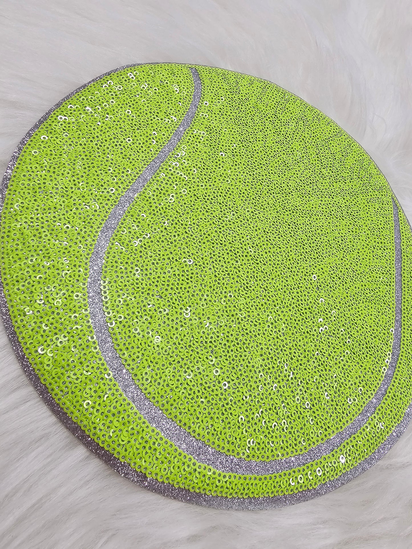Large Sequin Tennis Ball Iron On Patch