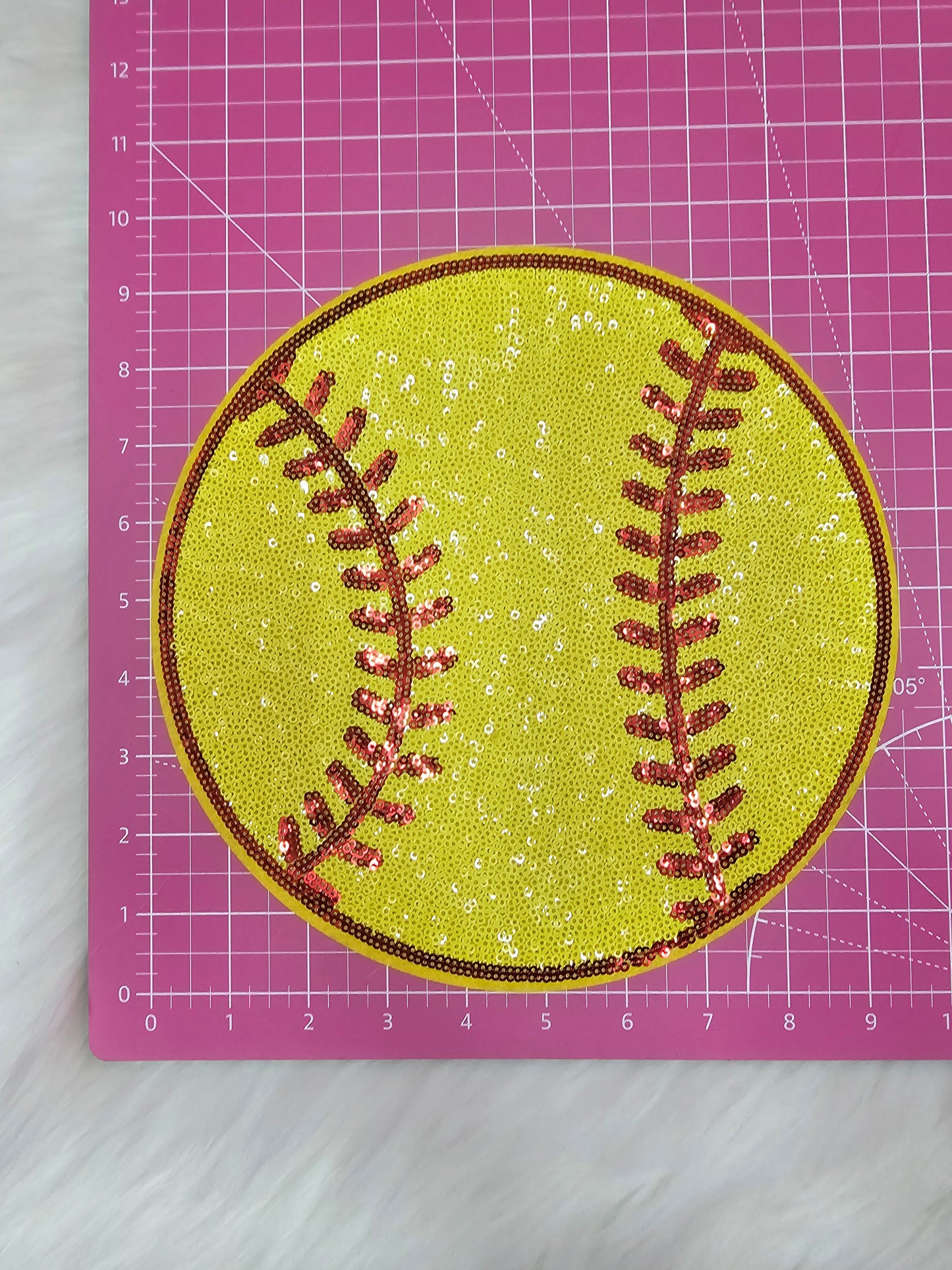 Large Sequin Softball Iron On Patch