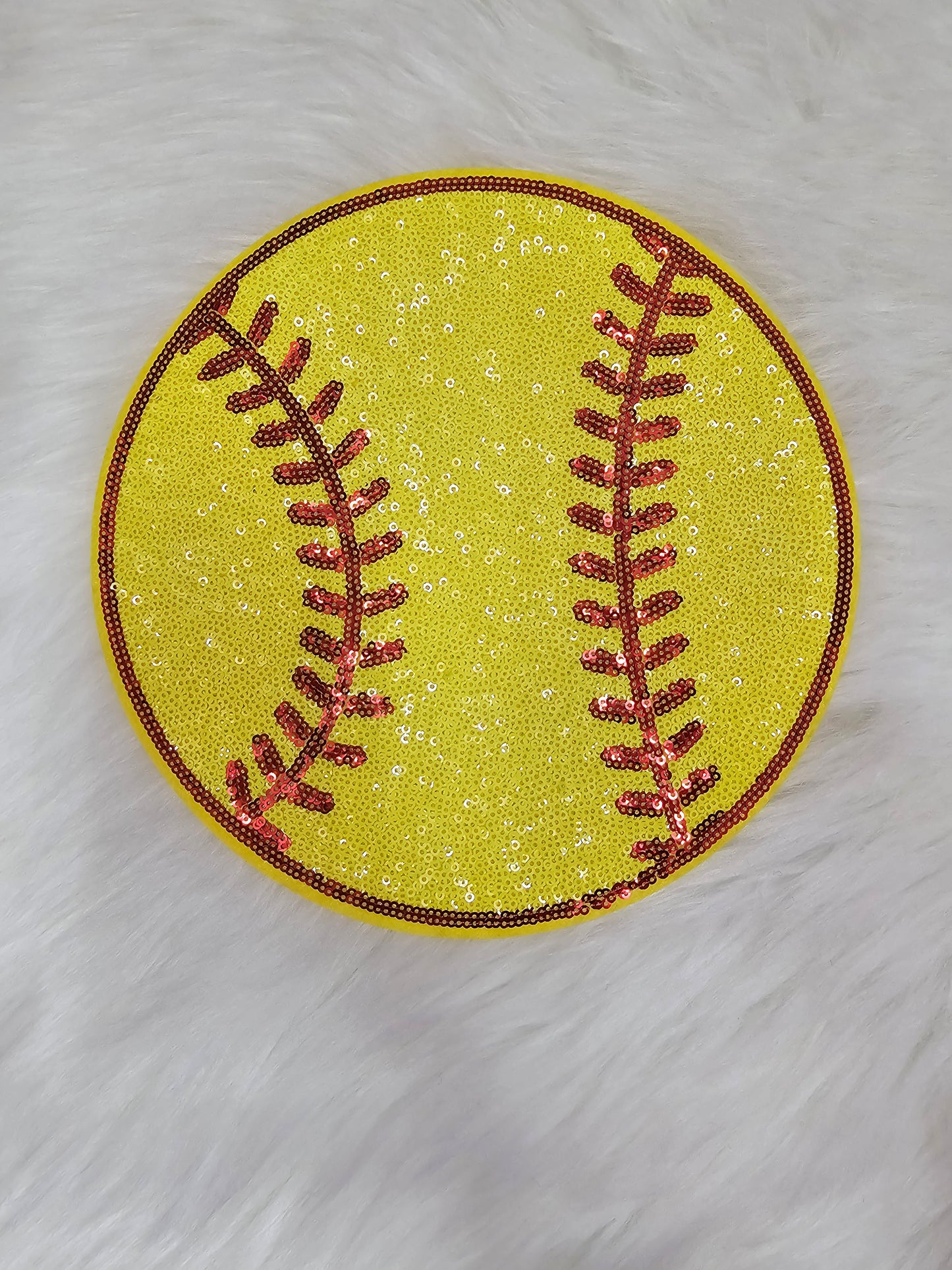 Large Sequin Softball Iron On Patch Set