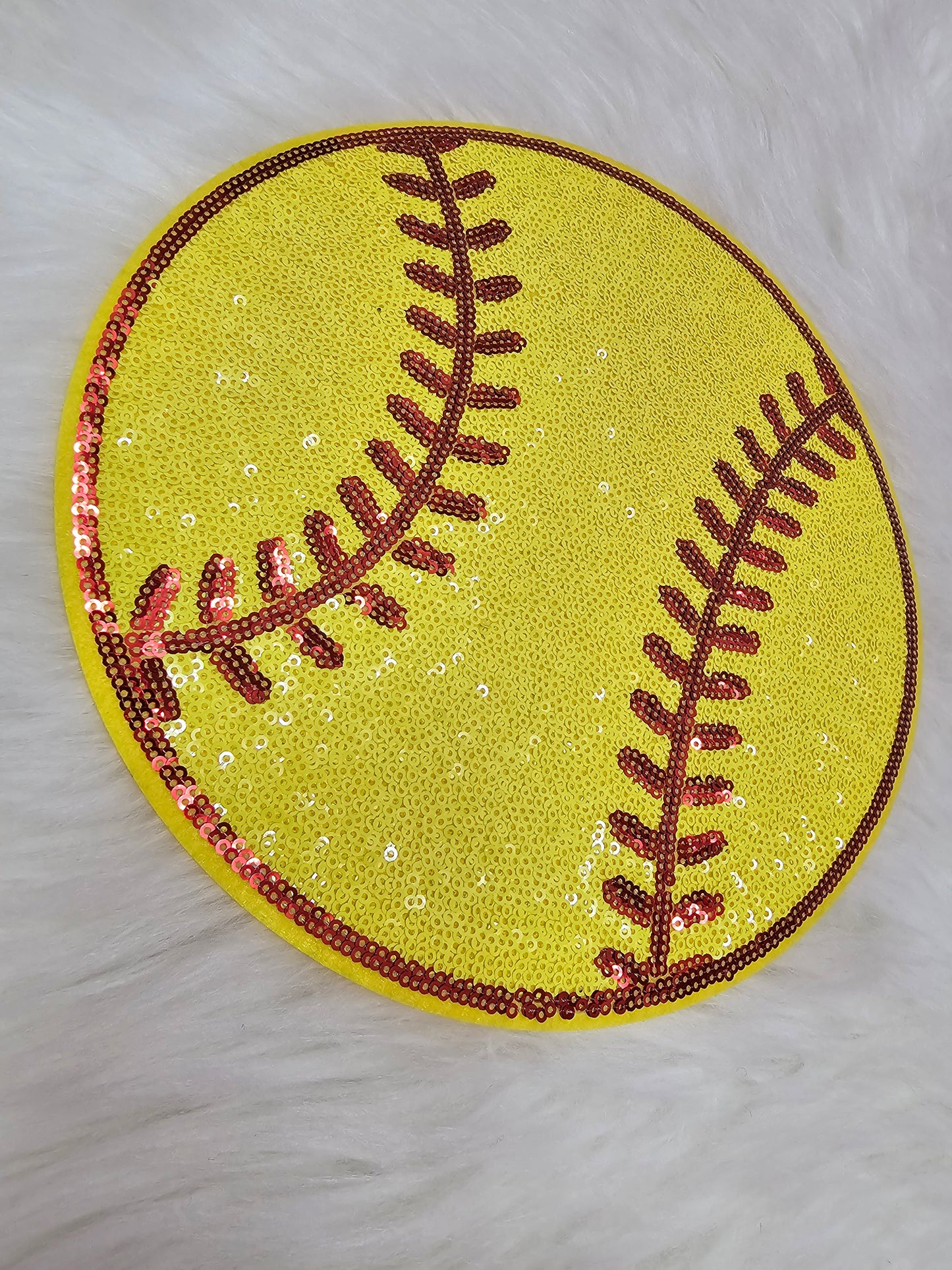 Large Sequin Softball Iron On Patch Set