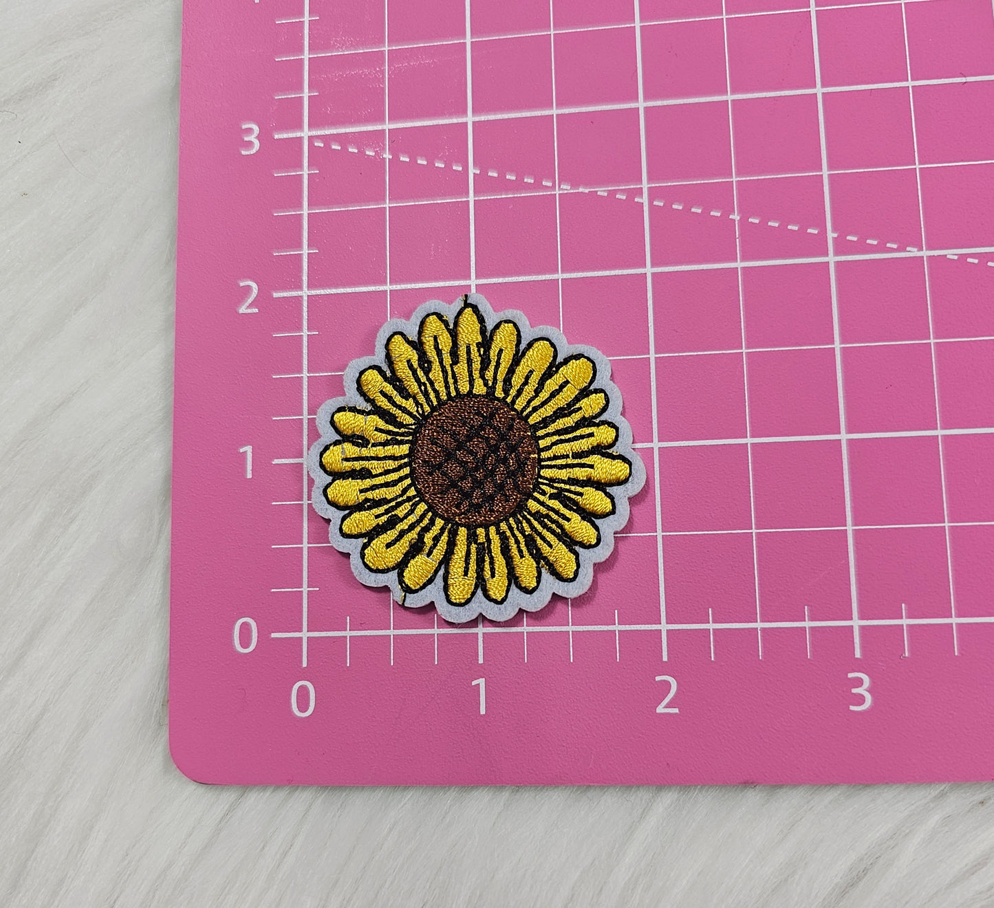 Small Sunflower Flower Embroidery Iron On Patch