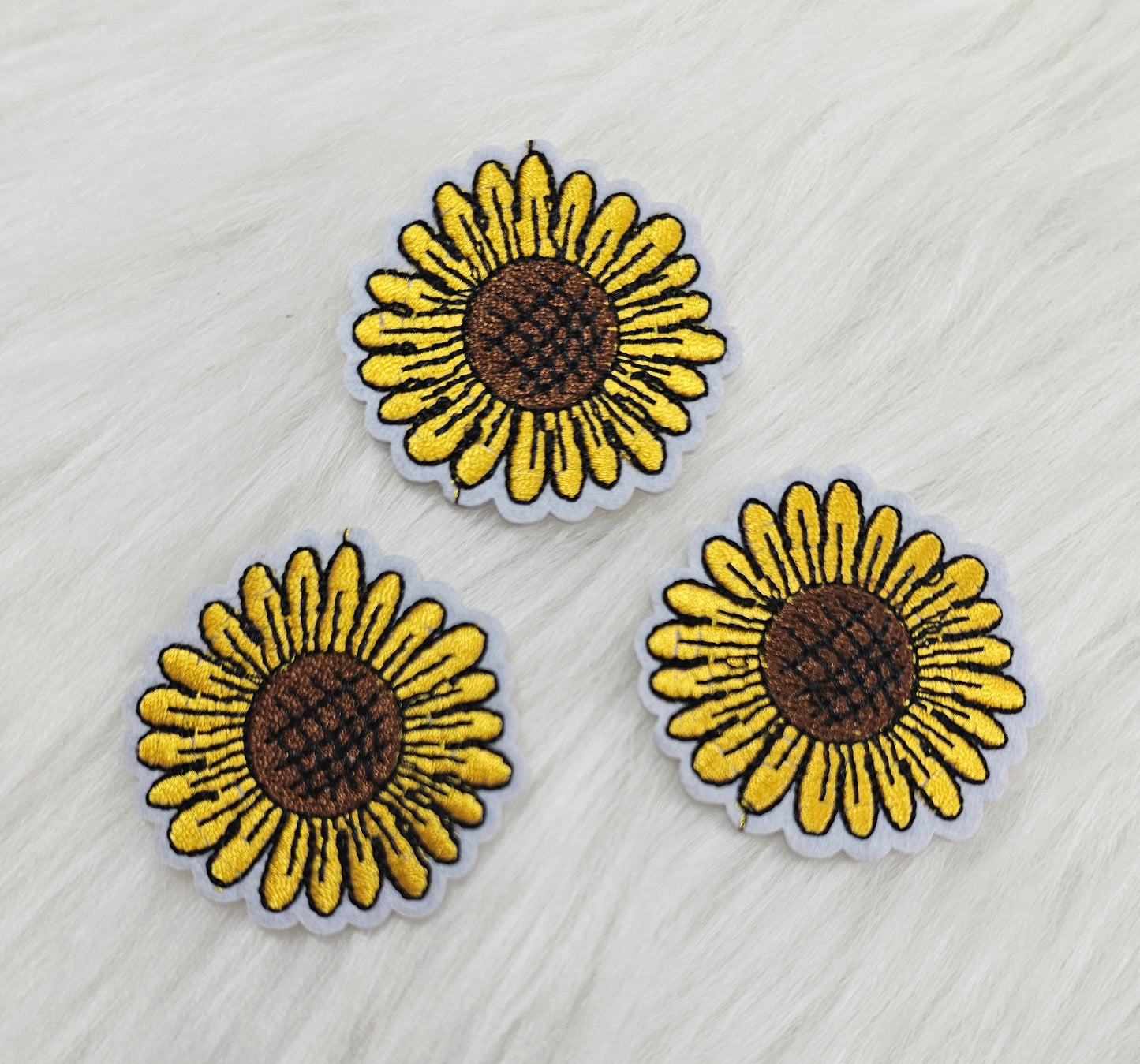 Small Sunflower Flower Embroidery Iron On Patch