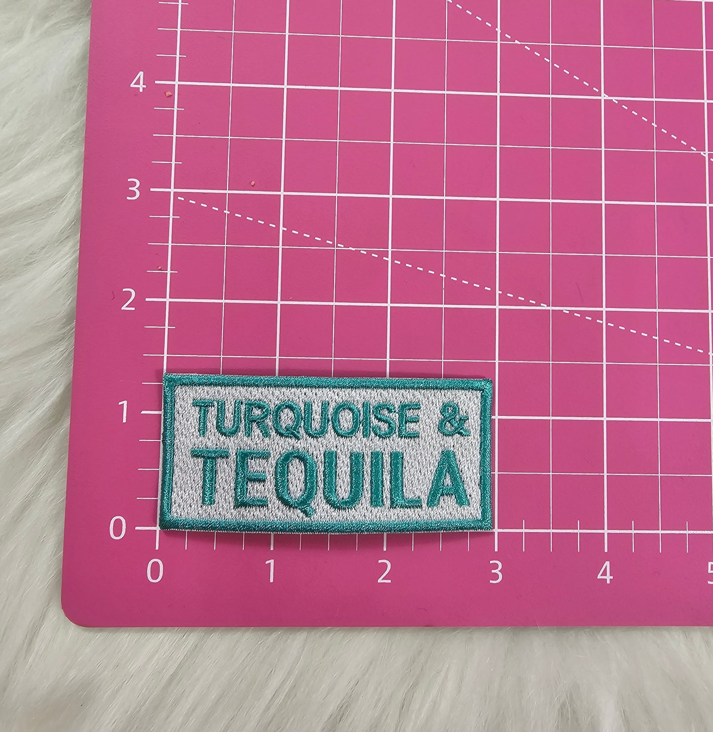 Turquoise & Tequila Embroidery Iron On Patch