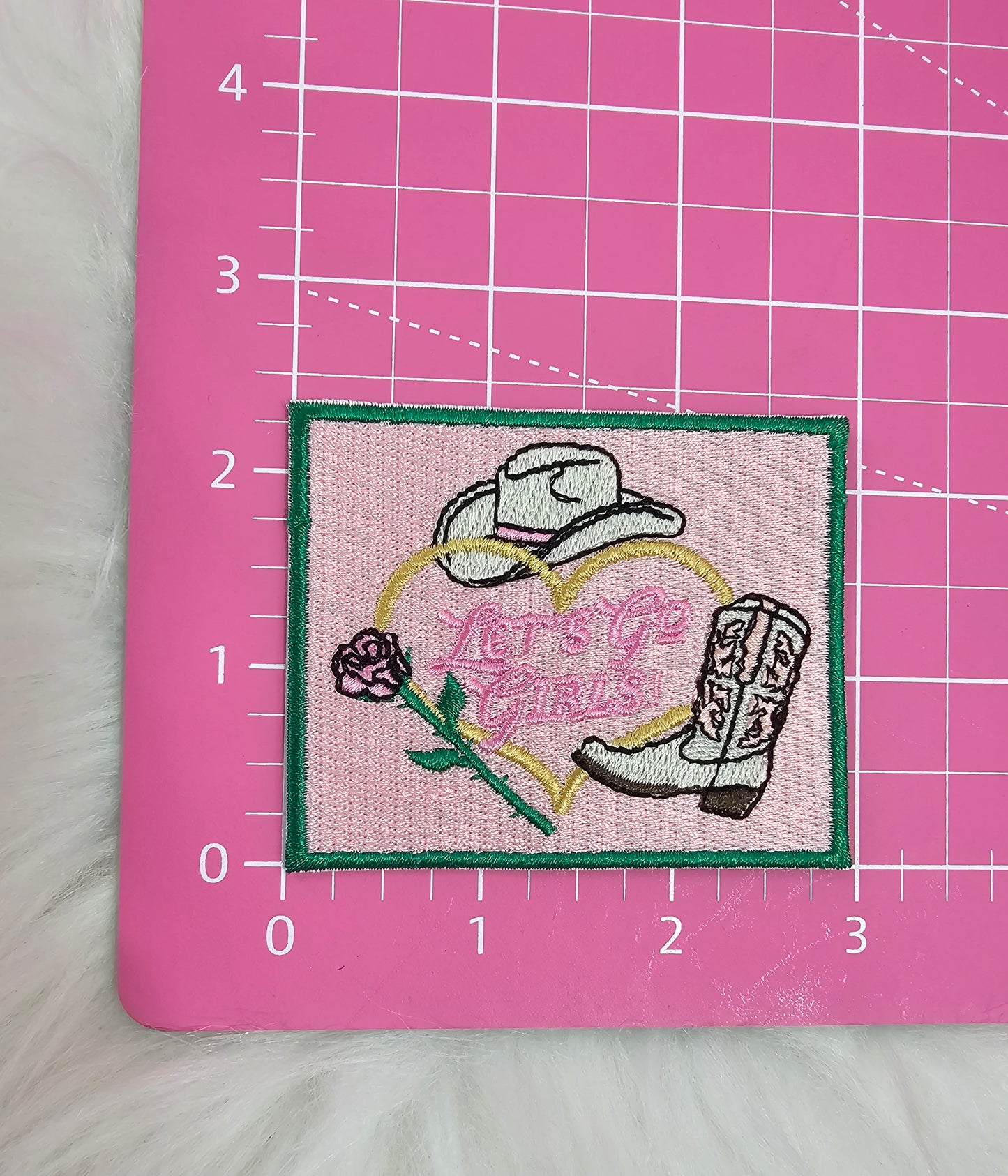 'Lets Go Girls' Western Embroidery Iron On Patch
