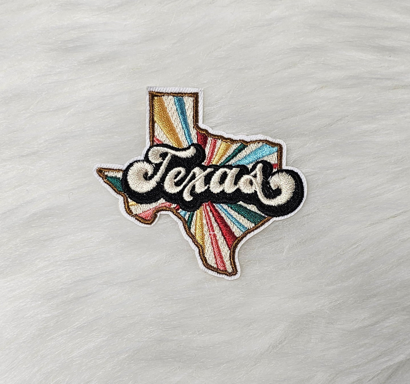 Vintage Retro Colorful Texas Embroidery Iron On Patch