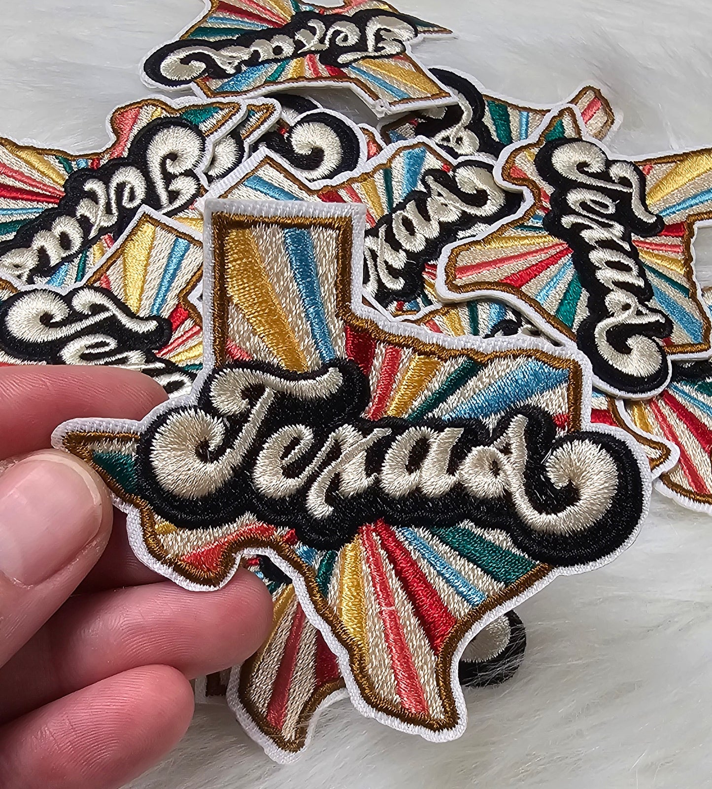 Vintage Retro Colorful Texas Embroidery Iron On Patch