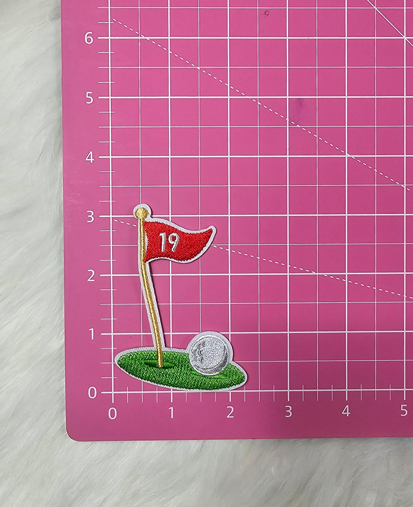 19th Hole Golf Flag Embroidery Iron On Patch