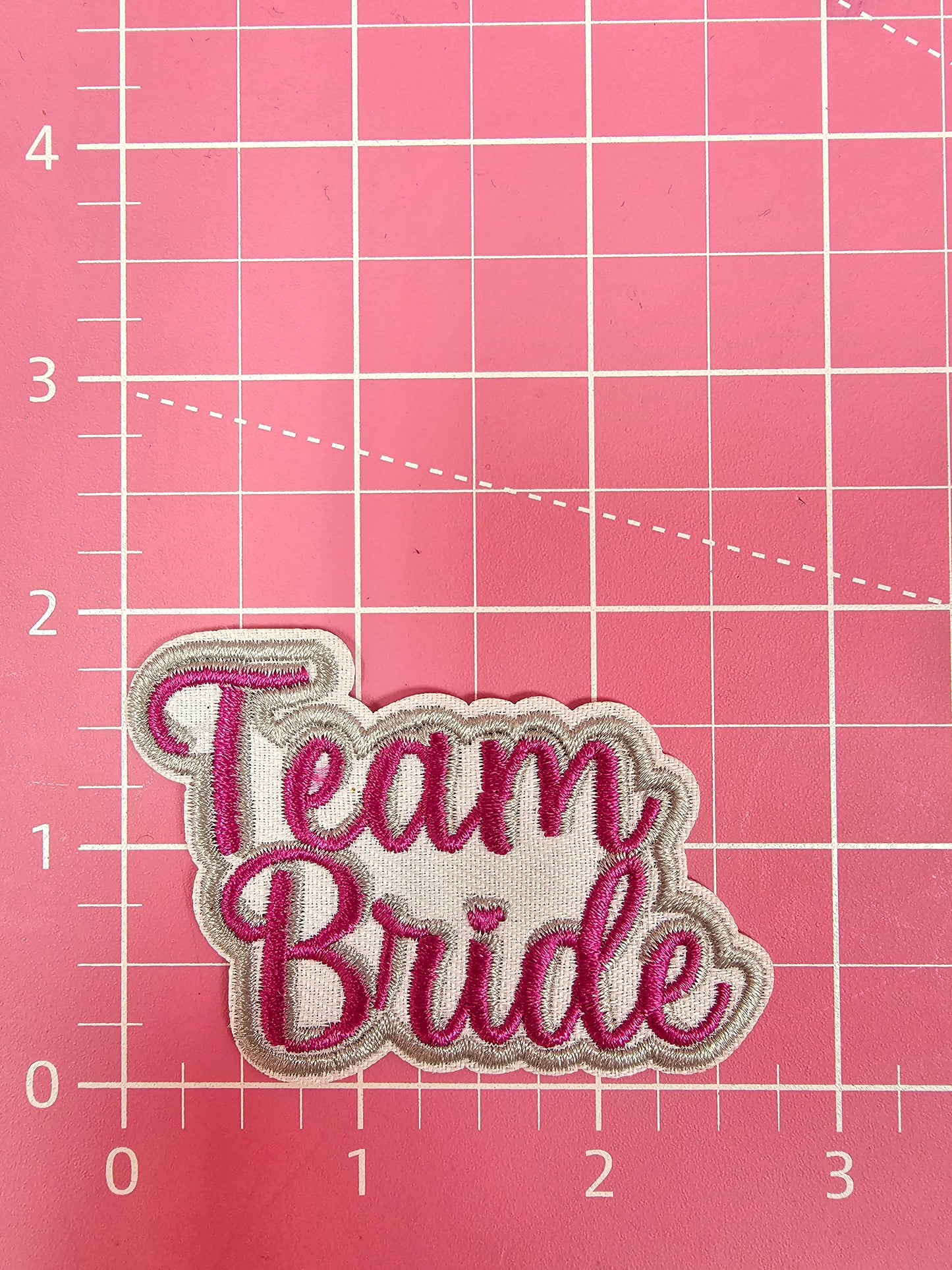 'Team Bride' Embroidery Iron On Patch