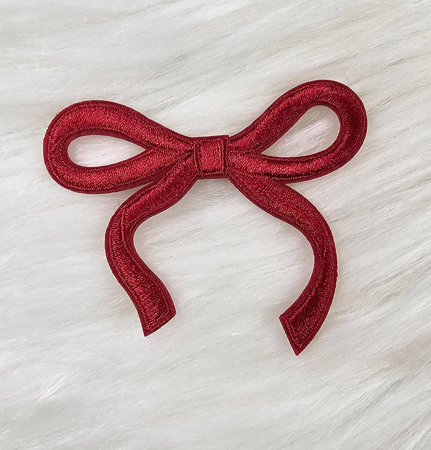 Coquette Bow Embroidery Iron On Patch