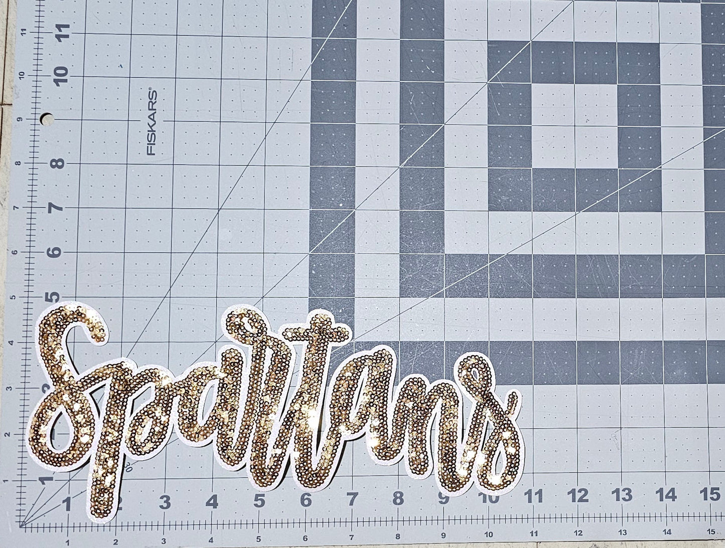 Large Gold Spartans MSU Sequin Iron On Patch