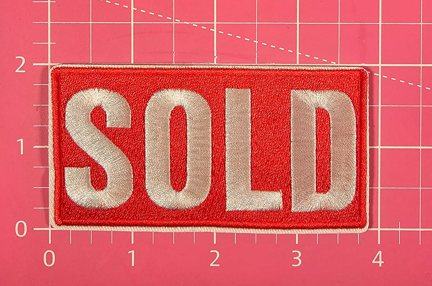 Sold Red Sign Dealer Realtor Embroidery Iron On Patch