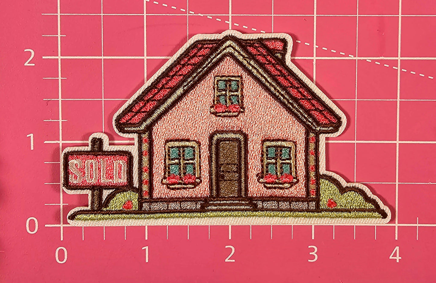 Pink Sold Realtor Cute Home Embroidery Iron On Patch