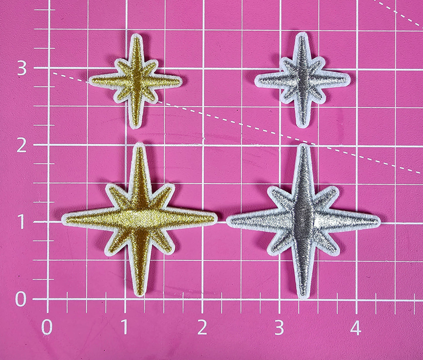 Star Burst Filler Gold Silver Embroidery Iron On Patch