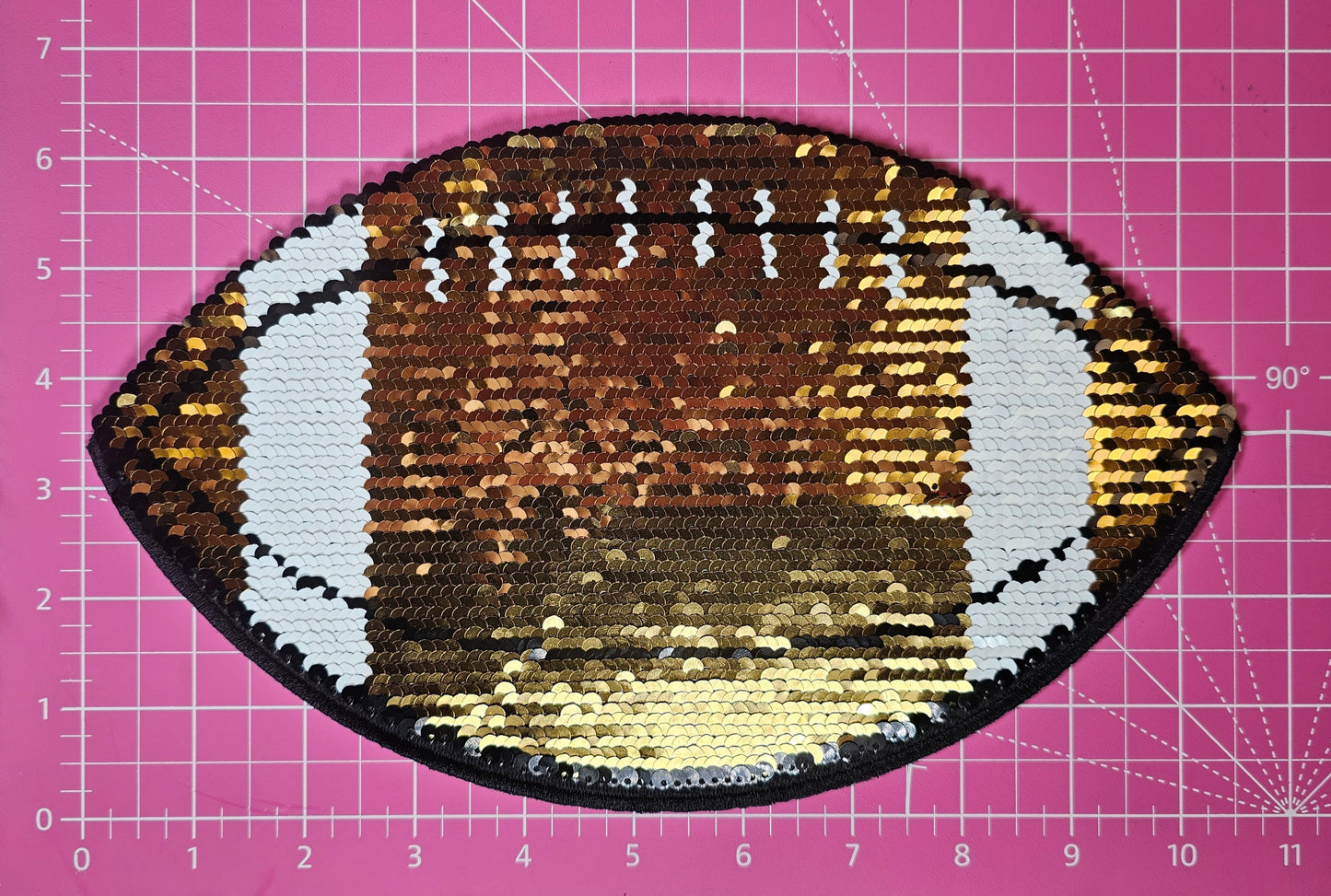 Flip Football Pink To Gold Sequin Interactive Iron On Patch
