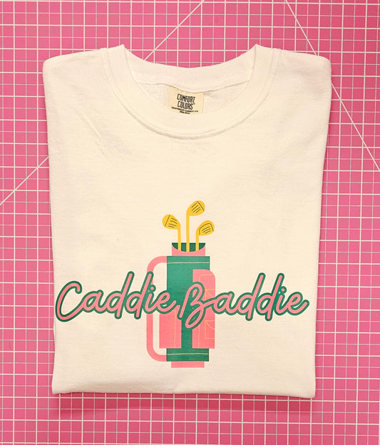 Caddie Baddie Golf Bag Unisex Comfort Colors Tee