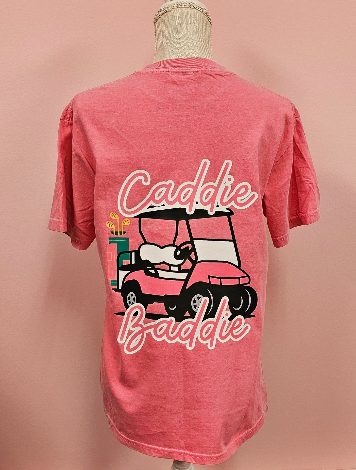 Caddie Baddie Golf Cart Unisex Comfort Colors Tee