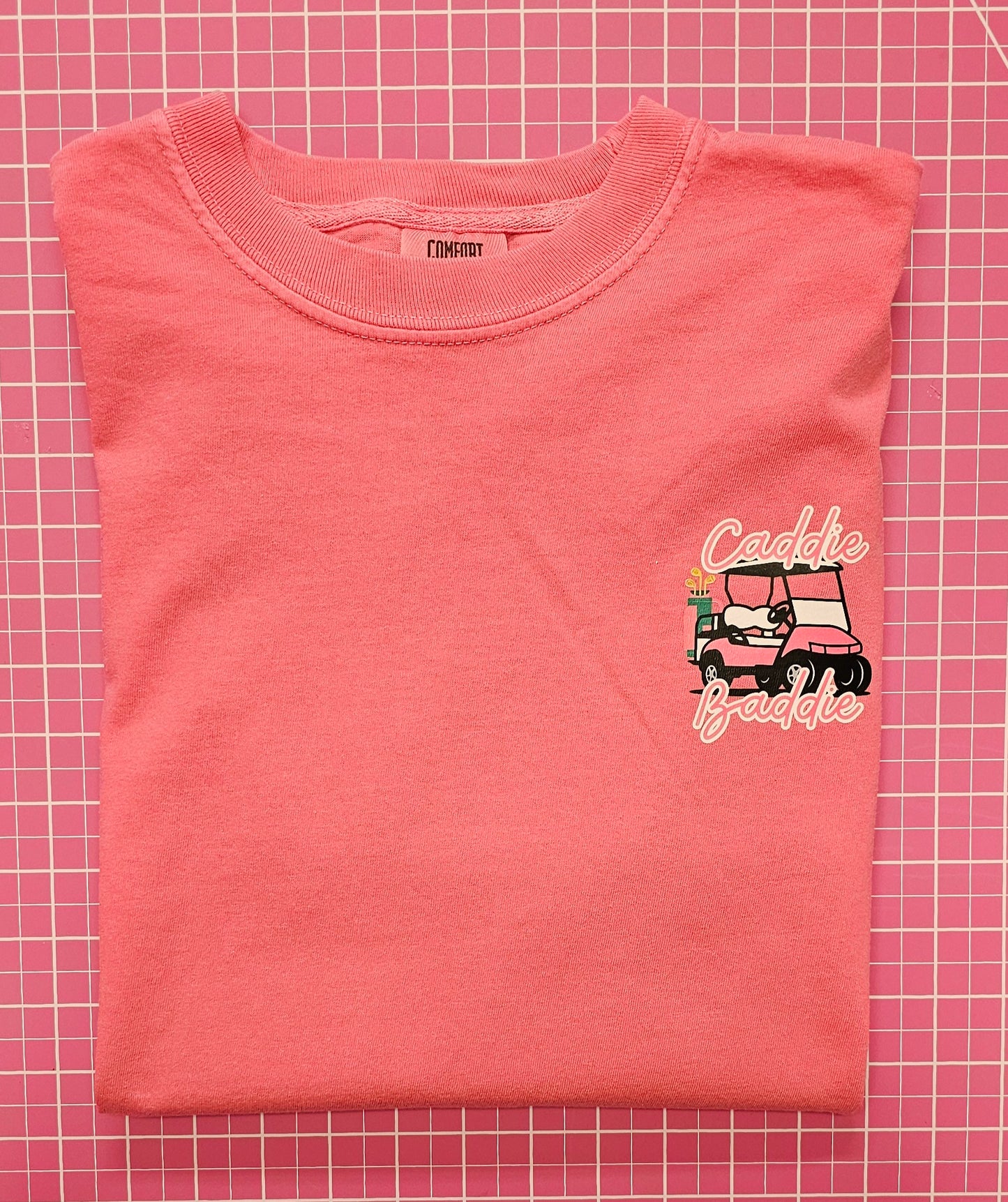 Caddie Baddie Golf Cart Unisex Comfort Colors Tee