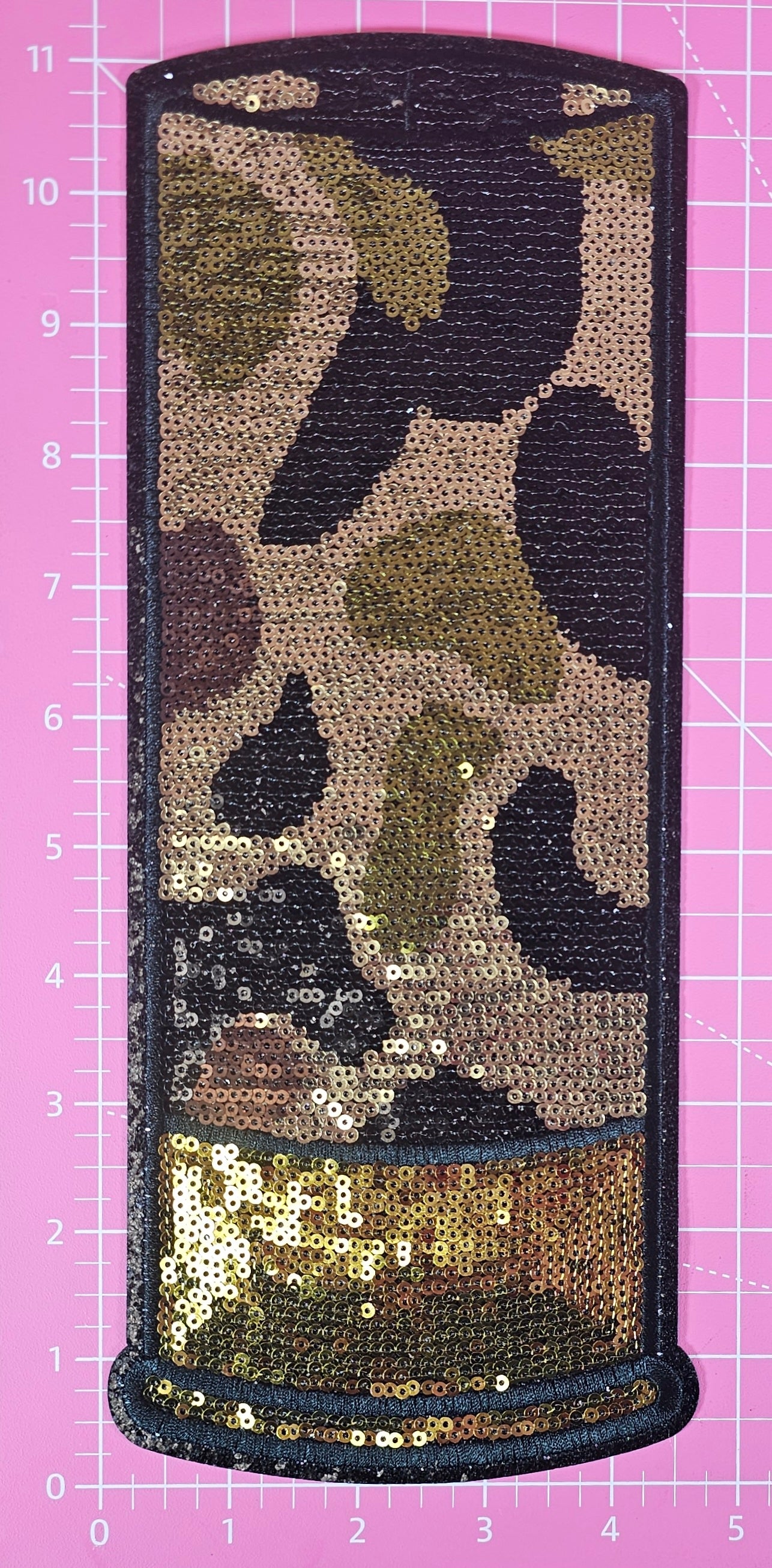 Shotgun Shell Camo Hunt Sequin Glitter Large Iron-on Patch