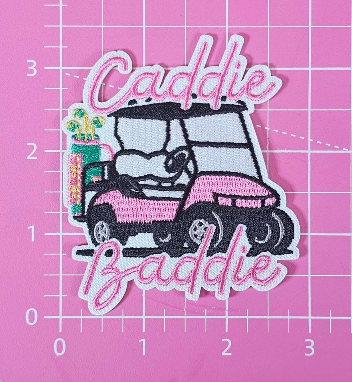 Caddie Baddie Golf Cart Embroidery Iron On Patch