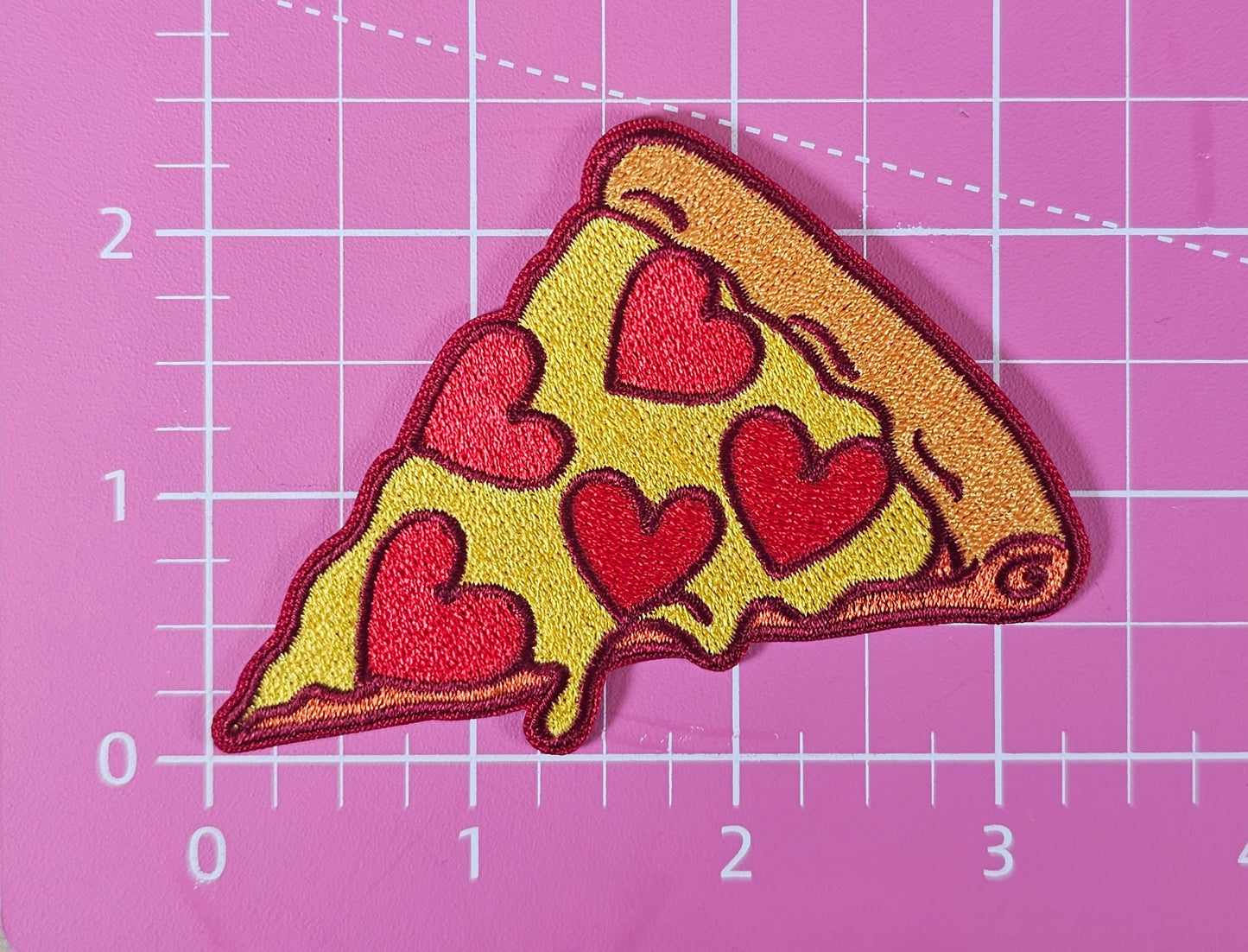 Pizza Slice Hearts Embroidery Iron-on Patch