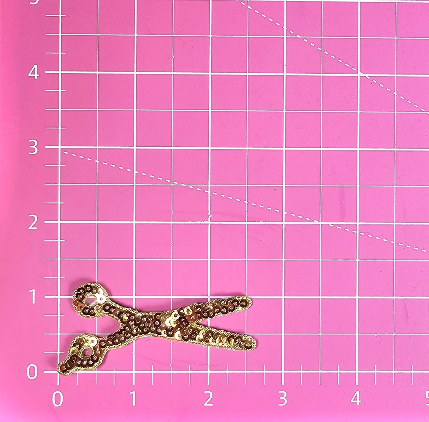 Gold Scissors Hairstylist Salon Sequin Embroidery Iron On Patch