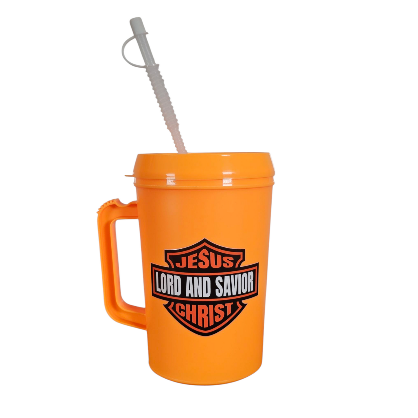 Jesus Christ Lord And Savior Biker HIP SIPS Mega Trucker Mug 34oz