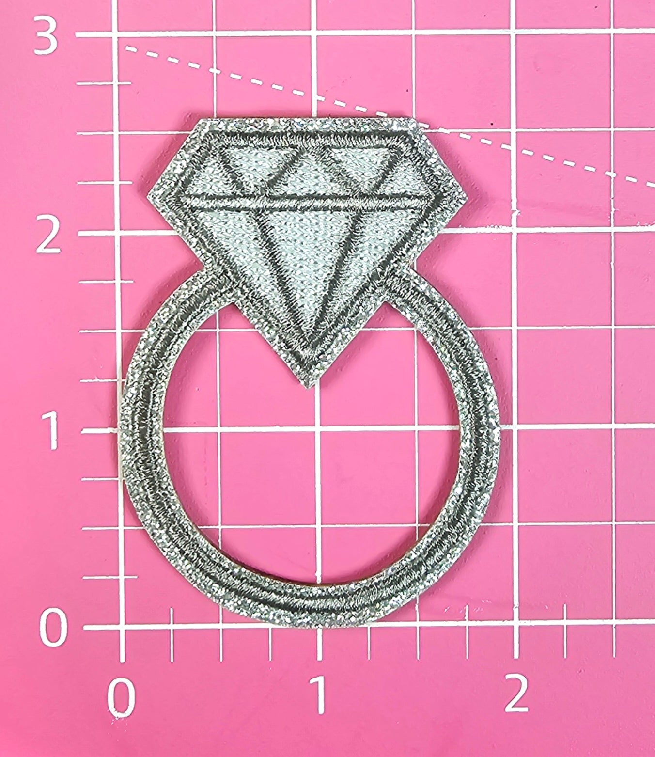 Diamond Wedding Engagement Ring Embroidery Iron On Patch