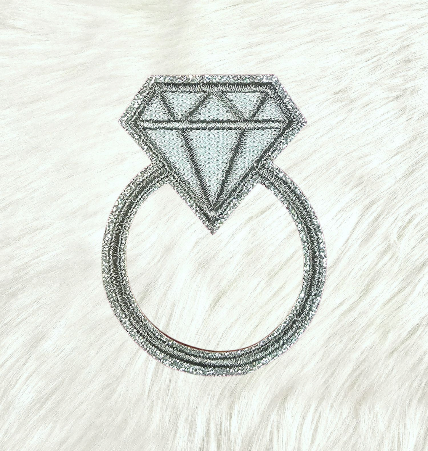 Diamond Wedding Engagement Ring Embroidery Iron On Patch