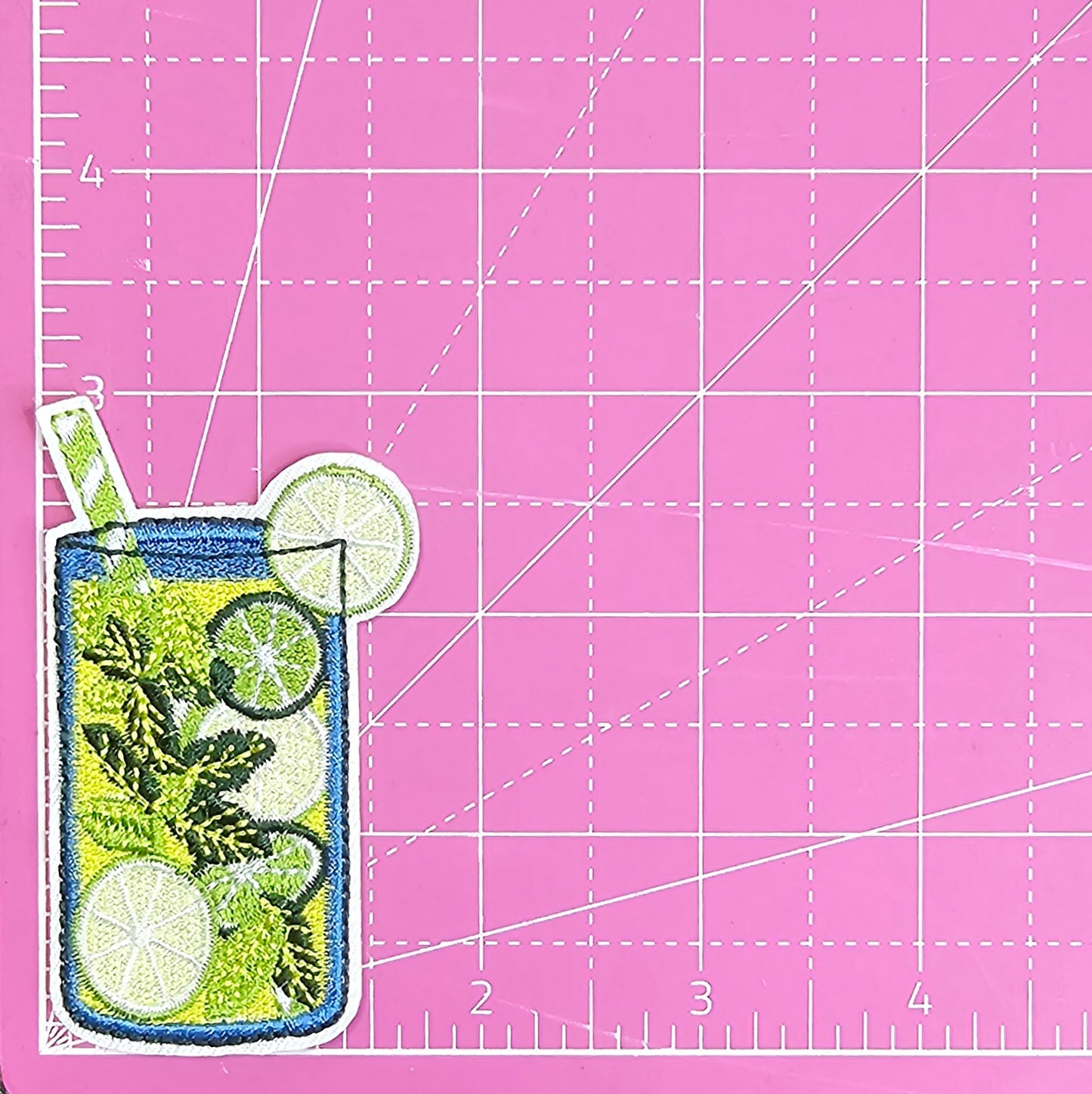 Mojito Cocktail Drink Embroidery Iron On Patch