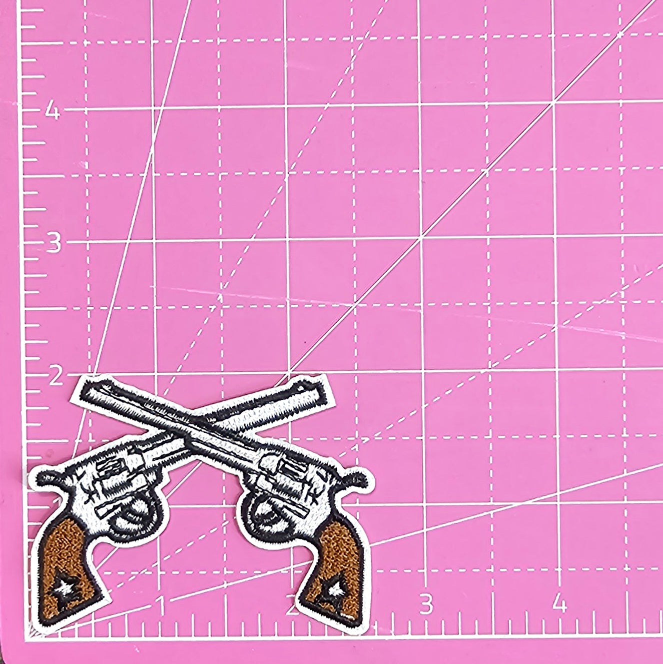 Cross Pistol Cowboy Gun Western Embroidery On Patch