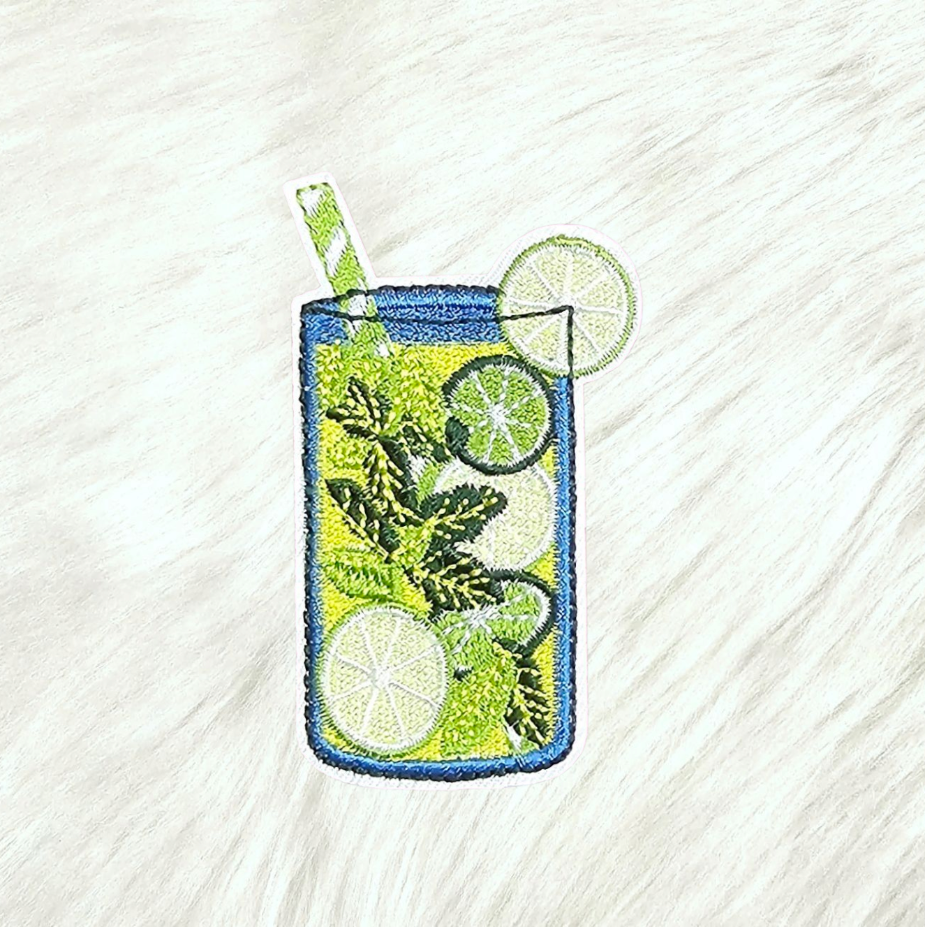 Mojito Cocktail Drink Embroidery Iron On Patch